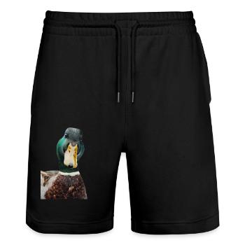 Canard - Short de jogging bio TRAINER Stanley/Stella unisexe - noir - Devant - Nik (191cm) & Marisol (170cm)
