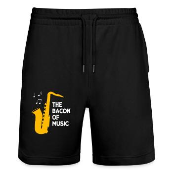 Saxophoniste saxophoniste - Short de jogging bio TRAINER Stanley/Stella unisexe - noir - Devant - Nik (191cm) & Marisol (170cm)
