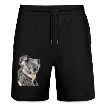 Koala - Short de jogging bio TRAINER Stanley/Stella unisexe - noir - Devant - Nik (191cm) & Marisol (170cm)