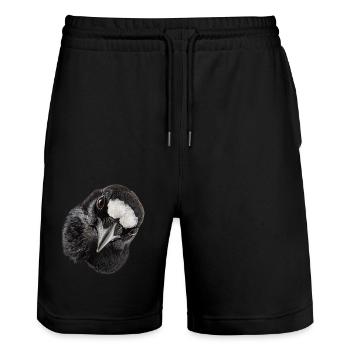 Pie - Short de jogging bio TRAINER Stanley/Stella unisexe - noir - Devant - Nik (191cm) & Marisol (170cm)