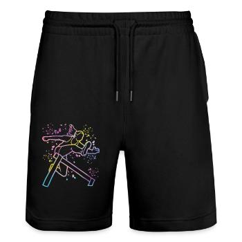 Course de haies Course d’obstacles Courses de haies pour enfants - Short de jogging bio TRAINER Stanley/Stella unisexe - noir - Devant - Nik (191cm) & Marisol (170cm)