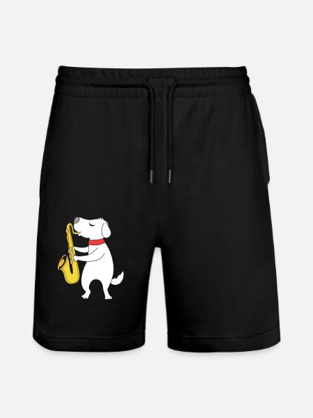 Saxophone Saxophonist - Stanley/Stella Trainer Unisex Organic Jogging Shorts - black