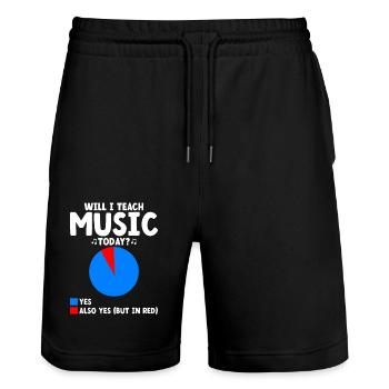 Will I Teach Music Today Music Teacher Musician Te - Stanley/Stella Trainer Unisex Organic Jogging Shorts - black - Front - Nik (191cm) & Marisol (170cm)