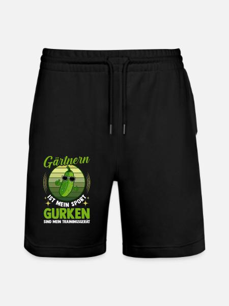 Gärtner Gurke Bauer Garten - Stanley/Stella Unisex Bio Joggingshorts Trainer  - Schwarz