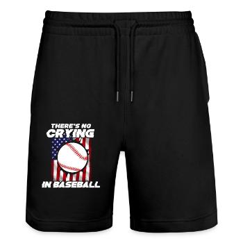 Baseball Sports Joueur de baseball Lanceur Receveur États-Unis - Short de jogging bio TRAINER Stanley/Stella unisexe - noir - Devant - Nik (191cm) & Marisol (170cm)