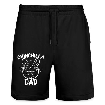 Chinchilla Spruch Dad Lustiges Chinchilla Geschenk - Stanley/Stella Unisex Bio Joggingshorts Trainer  - Schwarz - Vorne - Nik (191cm) & Marisol (170cm)