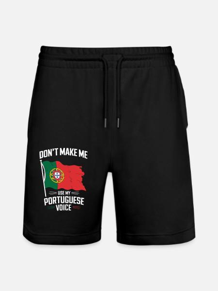 Portuguese Voice - Stanley/Stella Trainer Unisex Organic Jogging Shorts - black