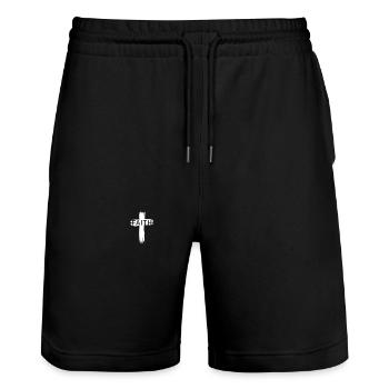 Jésus-Christ Christianisme Dieu Bible - Short de jogging bio TRAINER Stanley/Stella unisexe - noir - Devant - Nik (191cm) & Marisol (170cm)