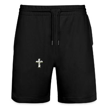 Jésus-Christ Christianisme Dieu Bible - Short de jogging bio TRAINER Stanley/Stella unisexe - noir - Devant - Nik (191cm) & Marisol (170cm)