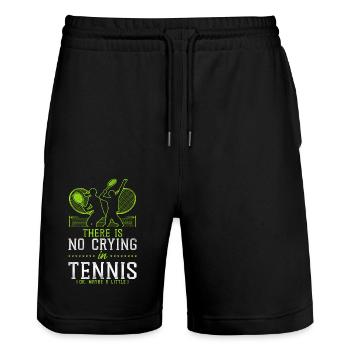 Funny Tennis Player Racket There - Stanley/Stella Trainer Unisex Organic Jogging Shorts - black - Front - Nik (191cm) & Marisol (170cm)