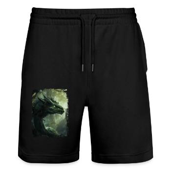 Kite - Stanley/Stella Trainer Unisex Organic Jogging Shorts - black - Front - Nik (191cm) & Marisol (170cm)