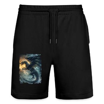 Kite - Stanley/Stella Trainer Unisex Organic Jogging Shorts - black - Front - Nik (191cm) & Marisol (170cm)