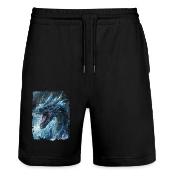 Kite - Stanley/Stella Trainer Unisex Organic Jogging Shorts - black - Front - Nik (191cm) & Marisol (170cm)