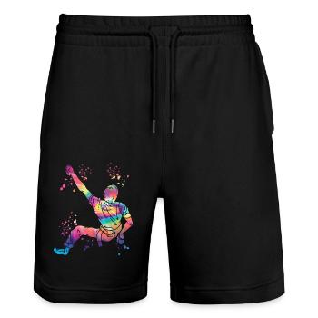 Boulderer Colorsplash Boulder Bouldering - Short de jogging bio TRAINER Stanley/Stella unisexe - noir - Devant - Nik (191cm) & Marisol (170cm)