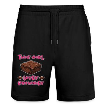 Brownies Dire Fille Drôle Brownie Cadeau - Short de jogging bio TRAINER Stanley/Stella unisexe - noir - Devant - Nik (191cm) & Marisol (170cm)