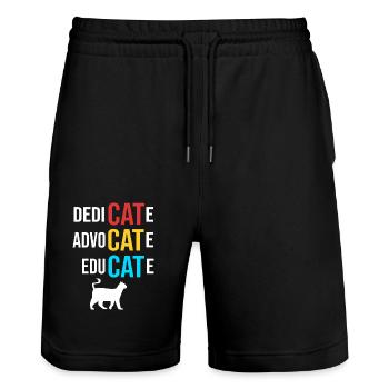 Sauvetage des animaux Droits des animaux Refuge pour animaux de sauvetage des animaux - Short de jogging bio TRAINER Stanley/Stella unisexe - noir - Devant - Nik (191cm) & Marisol (170cm)