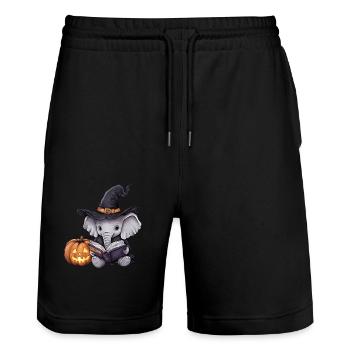 Elephant Halloween Gift Women Men Kids - Stanley/Stella Trainer Unisex Organic Jogging Shorts - black - Front - Nik (191cm) & Marisol (170cm)