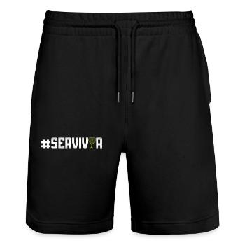Funny Tennis Player Racket - Stanley/Stella Unisex Bio Joggingshorts Trainer  - Schwarz - Vorne - Nik (191cm) & Marisol (170cm)
