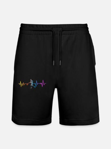 Funny Tennis Player Racket - Stanley/Stella Trainer Unisex Organic Jogging Shorts - black