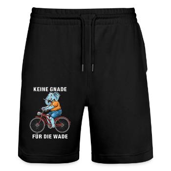 VÉLO PAS DE PITIÉ POUR LE VEAU - Short de jogging bio TRAINER Stanley/Stella unisexe - noir - Devant - Nik (191cm) & Marisol (170cm)