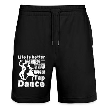 Tap Dancer Life Is Better With Tap Dancing - Stanley/Stella Trainer Unisex Organic Jogging Shorts - black - Front - Nik (191cm) & Marisol (170cm)