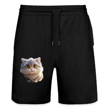 Persian Cat Persian Cat Persian Cat Cute Cats - Stanley/Stella Trainer Unisex Organic Jogging Shorts - black - Front - Nik (191cm) & Marisol (170cm)