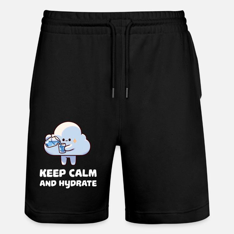 keep calm and hydrate - Stanley/Stella Trainer Unisex Organic Jogging Shorts - black