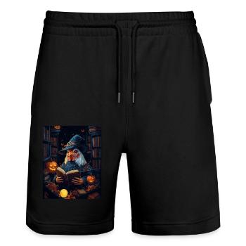 Cadeau d’Halloween Femmes Coq Hommes Enfants Décoration - Short de jogging bio TRAINER Stanley/Stella unisexe - noir - Devant - Nik (191cm) & Marisol (170cm)