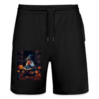 Cadeau d’Halloween Femmes Coq Hommes Enfants Décoration - Short de jogging bio TRAINER Stanley/Stella unisexe - noir - Devant - Nik (191cm) & Marisol (170cm)