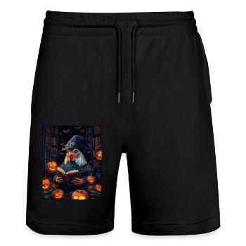 Cadeau d’Halloween Femmes Coq Hommes Enfants Décoration - Short de jogging bio TRAINER Stanley/Stella unisexe - noir - Devant - Nik (191cm) & Marisol (170cm)