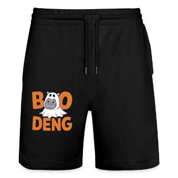 Moo Deng Boo Deng Halloween Spaß - Stanley/Stella Unisex Bio Joggingshorts Trainer  - Schwarz - Vorne - Nik (191cm) & Marisol (170cm)