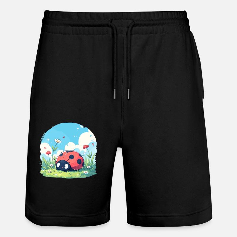 Ladybug Marienkäfer - Stanley/Stella Unisex Bio Joggingshorts Trainer  - Schwarz