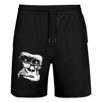 Singe Chimpanzé Gorille Lunettes de Soleil Ape - Short de jogging bio TRAINER Stanley/Stella unisexe - noir - Devant - Nik (191cm) & Marisol (170cm)