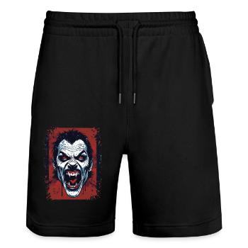 Vampire Rage - Horror Art Illustration - Stanley/Stella Trainer Unisex Organic Jogging Shorts - black - Front - Nik (191cm) & Marisol (170cm)