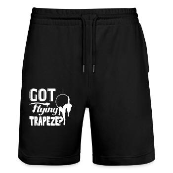 Acrobat Got Flying Trapeze - Stanley/Stella Trainer Unisex Organic Jogging Shorts - black - Front - Nik (191cm) & Marisol (170cm)