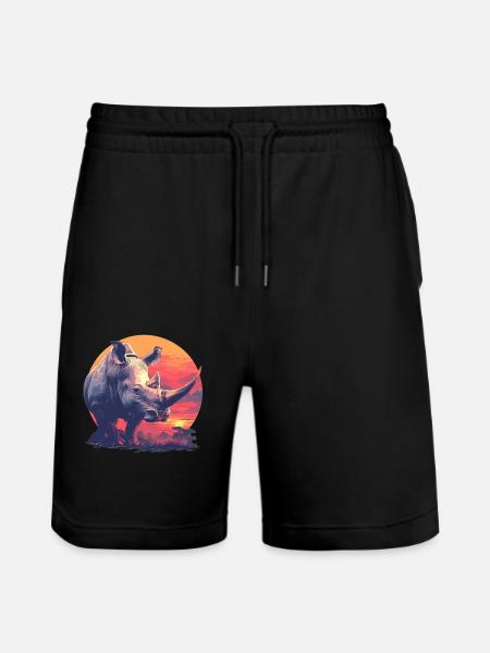 Rhino Rhinos Rhino - Stanley/Stella Trainer Unisex Organic Jogging Shorts - black