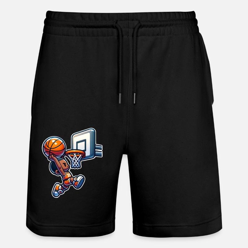 Basketball Dunking - Stanley/Stella Unisex Bio Joggingshorts Trainer - Schwarz