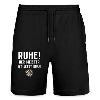 Cadeau de fléchettes Jeu de fléchettes Bullseye - Short de jogging bio TRAINER Stanley/Stella unisexe - noir - Devant - Nik (191cm) & Marisol (170cm)