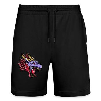 Fantasy RPG Dragon Magic Dungeon - Stanley/Stella Trainer Unisex Organic Jogging Shorts - black - Front - Nik (191cm) & Marisol (170cm)