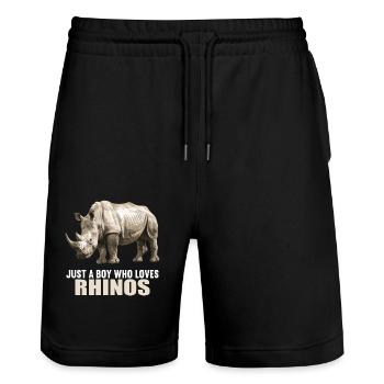 Rhino Rhinos Rhino - Short de jogging bio TRAINER Stanley/Stella unisexe - noir - Devant - Nik (191cm) & Marisol (170cm)