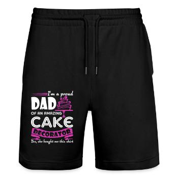 Cake Decorator Cake Decorator Dad - Stanley/Stella Trainer Unisex Organic Jogging Shorts - black - Front - Nik (191cm) & Marisol (170cm)