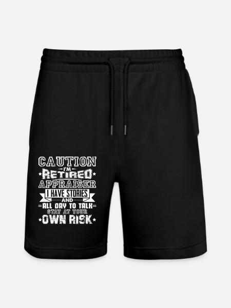 Appraiser Retired Appraiser Caution - Stanley/Stella Trainer Unisex Organic Jogging Shorts - black