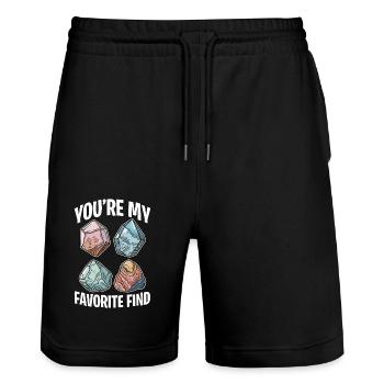 Rockhounding You're My Favorite Find Paleontology - Stanley/Stella Trainer Unisex Organic Jogging Shorts - black - Front - Nik (191cm) & Marisol (170cm)