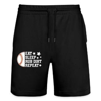 Baseball Sports Joueur de baseball Lanceur Receveur États-Unis - Short de jogging bio TRAINER Stanley/Stella unisexe - noir - Devant - Nik (191cm) & Marisol (170cm)
