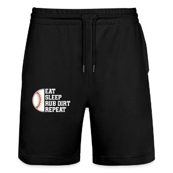 Baseball Sports Joueur de baseball Lanceur Receveur États-Unis - Short de jogging bio TRAINER Stanley/Stella unisexe - noir - Devant - Nik (191cm) & Marisol (170cm)