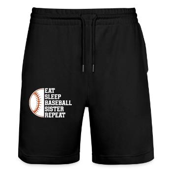 Baseball Sports Joueur de baseball Lanceur Receveur États-Unis - Short de jogging bio TRAINER Stanley/Stella unisexe - noir - Devant - Nik (191cm) & Marisol (170cm)