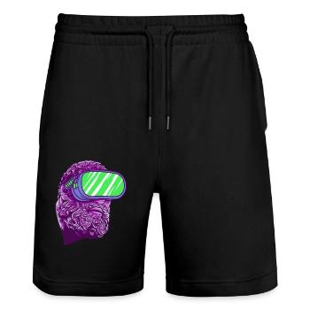 Ancient God Greek Mediocretes Mythology - Stanley/Stella Trainer Unisex Organic Jogging Shorts - black - Front - Nik (191cm) & Marisol (170cm)
