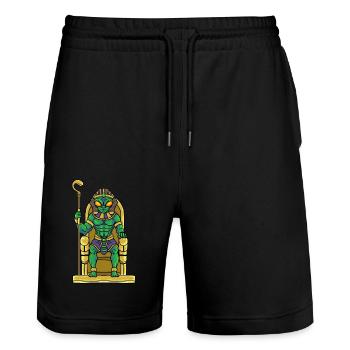Toutankhamon Mythologie égyptienne extraterrestre - Short de jogging bio TRAINER Stanley/Stella unisexe - noir - Devant - Nik (191cm) & Marisol (170cm)