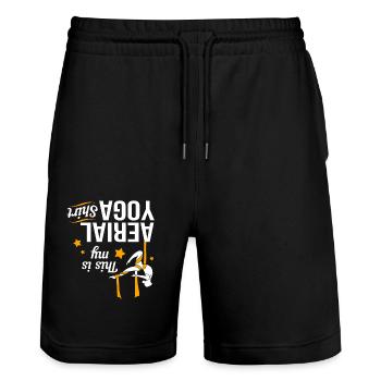 Aerial Yoga Air Yoga - Stanley/Stella Unisex Bio Joggingshorts Trainer  - Schwarz - Vorne - Nik (191cm) & Marisol (170cm)