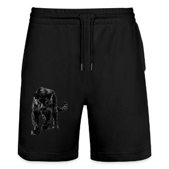 Panthers Panther - Stanley/Stella Unisex Bio Joggingshorts Trainer  - Schwarz - Vorne - Nik (191cm) & Marisol (170cm)
